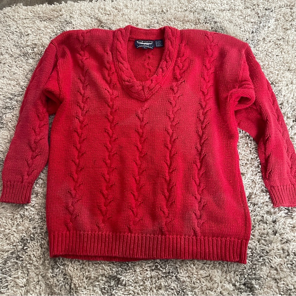 Vibrant Red Knit Sweater‎ by Best American Clothing Co